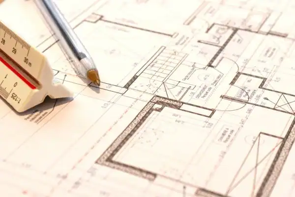 Image of architect Luton drawings
